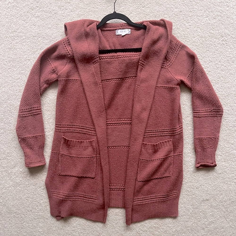 Pink Rose brown/orange cardigan (s).